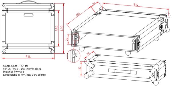 Cobra 2U 19-Inch Rack Case 350mm Deep% 